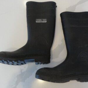 GENFOOT sz9 STEELTOE SLIP RESIST RUBBER BOOTS ANSI Z41-1999 GRADE I Z195 LD 3901